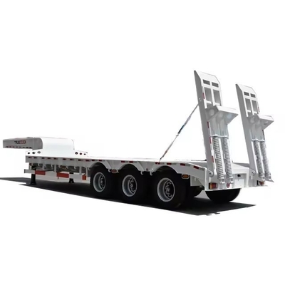 Servicio postventa de 3 años Camión de cama baja Trailer cuello de ganso Lowboy Camión de cama plana Semi-trailer