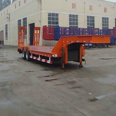 Semi remolque de 13 t de eje pesado con cama plana baja para el transporte de equipos pesados