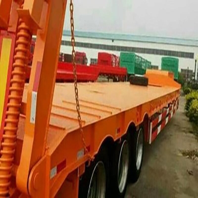Semi remolque de 13 t de eje pesado con cama plana baja para el transporte de equipos pesados