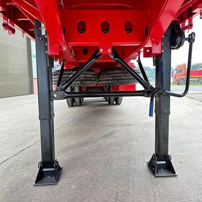 Contenedor avanzado de 2 ejes de 40 t de cama baja Chasis remolque de cama plana con pierna de aterrizaje manual
