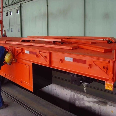 Contenedor avanzado de 2 ejes de 40 t de cama baja Chasis remolque de cama plana con pierna de aterrizaje manual