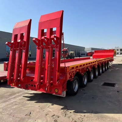 Vendedores 2 Ejes Camión de cama plana de cama baja Carro Dolly Remolque con frenos Carga inferior a 50 T