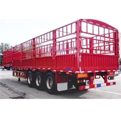 Semiremolque de carga de 3 ejes de 70 pies de pared lateral con capacidad de 30 toneladas y cerca lateral de caída