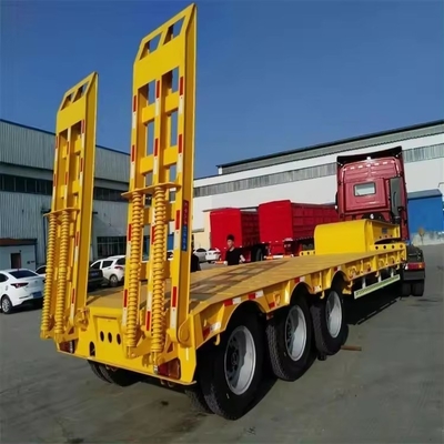 3 ejes 4 ejes remolque de cama baja remolque de camión para el transporte de equipos pesados