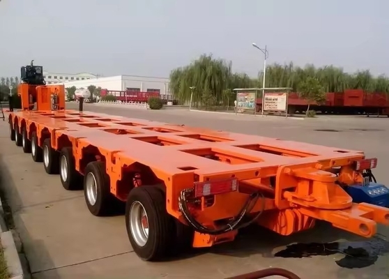 Tractor pesado de 3 ejes de 10-15 m de lecho bajo, semirremolque de lecho plano para equipos pesados