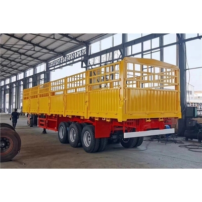 Camión de transporte de carga estable de 100 toneladas de 3 ejes con cerca lateral semiremolque personalizable