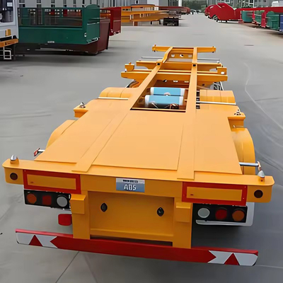 4 parejas y 2 individuales Placa recta Tipo 40FT Cama baja Contenedor Lowboy Semirremolque