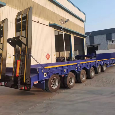 Grado de carga pesada de carga baja extensible remolque de cubierta con transporte hidráulico de palas de viento