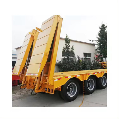 40ft 60ft Semi-remolque de cama baja con cuello de ganso largo y tres líneas seis ejes última versión