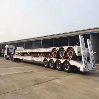 40ft 60ft Semi-remolque de cama baja con cuello de ganso largo y tres líneas seis ejes última versión