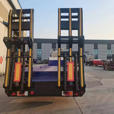 13T Eje 2/3/4/5 Ejes 18m 45T Flatbed Extensible Remolque desmontable con cerradura de contenedores