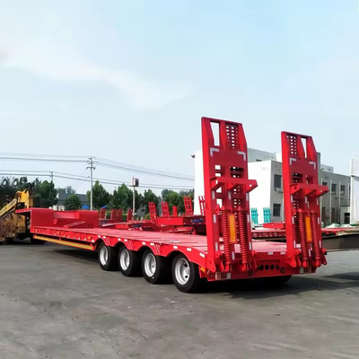 13T Eje 2/3/4/5 Ejes 18m 45T Flatbed Extensible Remolque desmontable con cerradura de contenedores
