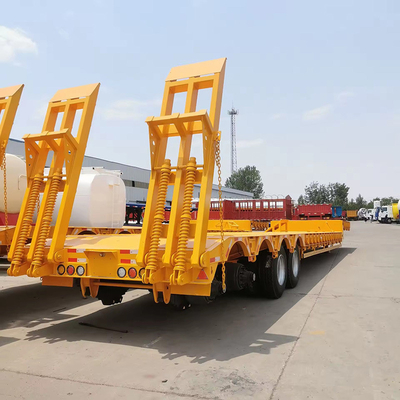 Suspensión MacPherson Contenedor 80t Chasis Cargador Remolque de niño bajo para transporte pesado