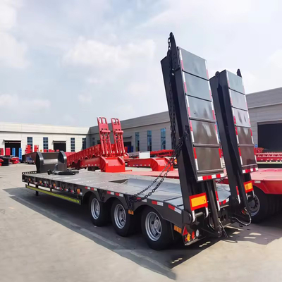 Suspensión MacPherson Contenedor 80t Chasis Cargador Remolque de niño bajo para transporte pesado