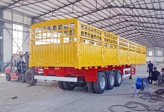 3 Ejes Transporte agrícola Hortalizas Auto-dumping de granos Cercas de estacas Semirremolque