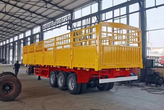 3 Ejes Transporte agrícola Hortalizas Auto-dumping de granos Cercas de estacas Semirremolque