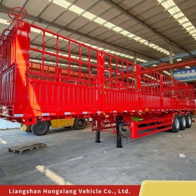 Tipo de furgoneta de servicio ligero de grado 3 Ejes 60t Semi remolque de descarga lateral Semi remolque de inclinación popular