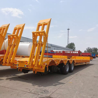 12 neumáticos 4 ejes 60 toneladas Gran remolque extensible de lecho bajo Removible remolque de cuello de ganso