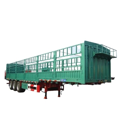 Camiones de color verde Semi-Tailer 60t estaca cerca de carga Semi-remolque eje número 2.3.4