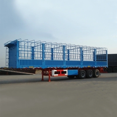 Trampolín 1820 mm Mejor vendedor Carga de transporte de ganado bovino oveja 3 ejes 4 ejes Semi remolque de cerca