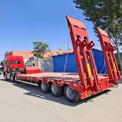 Semi remolque de baja carga de 13 t con Dolly 3 4 5 Eje Semi remolque de camión de 80 t de acero
