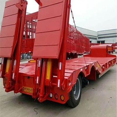 Semi-remolque Lowboy 60-80t con estructura plegable y opción de cama plana incluida