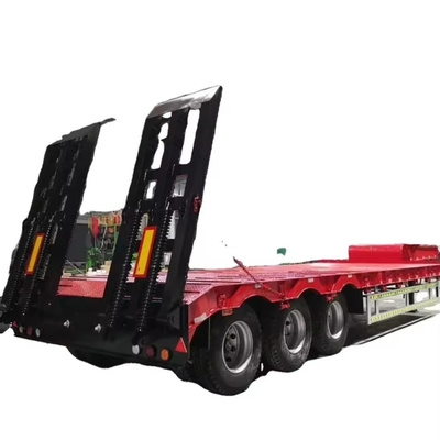 3 ejes 40 FT Flatbed 50 Ton Low Flatbed Semi Container Shipping Trailer con diseño