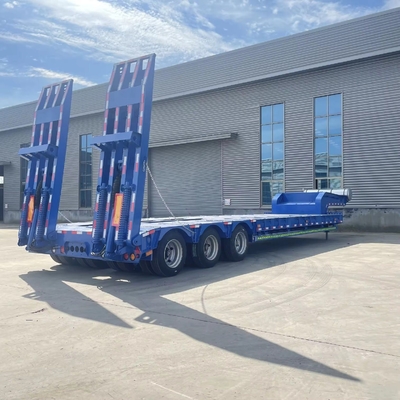 3 ejes 40 FT Flatbed 50 Ton Low Flatbed Semi Container Shipping Trailer con diseño