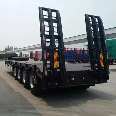 Semirremolque de 3 ejes de lecho bajo para transporte de excavadoras pesadas 13500X3000X1550 mm Tamaño