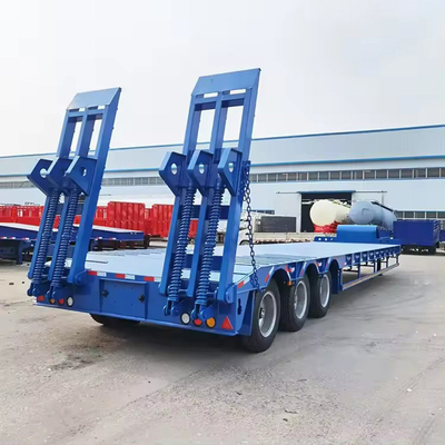 Semirremolque de 3 ejes de lecho bajo para transporte de excavadoras pesadas 13500X3000X1550 mm Tamaño