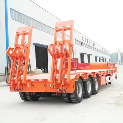 Semirremolque de 3 ejes de lecho bajo para transporte de excavadoras pesadas 13500X3000X1550 mm Tamaño