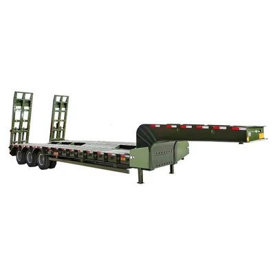 Carga pesada 3 Ejes 4 Ejes 60 80 toneladas Cuello de ganso Cargador bajo Cama baja Camión de carga baja Semi remolque