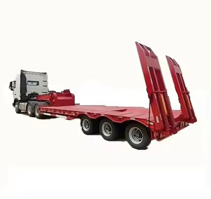 60 toneladas 80 toneladas 100 toneladas Hidráulico de cuello de ganso de cama baja Lowboy de cama baja Cargador de camiones Semirremolque
