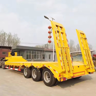 80 toneladas desmontable cuello de ganso cargadores bajos lowboy semirremolque con grado de trabajo pesado