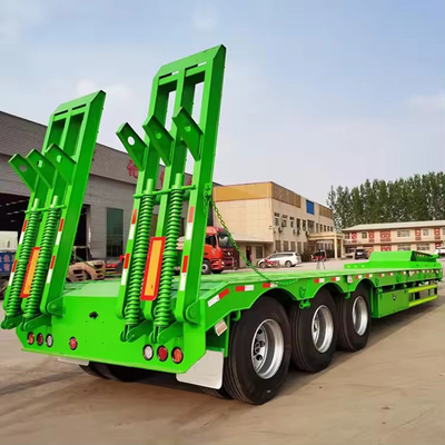 180T 200T Extensible Modular Baja Cama Trailer de cama plana 16 Ejes en 8 Líneas camión de carga pesada