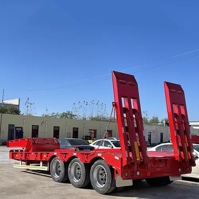 180T 200T Extensible Modular Baja Cama Trailer de cama plana 16 Ejes en 8 Líneas camión de carga pesada