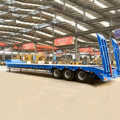 180T 200T Extensible Modular Baja Cama Trailer de cama plana 16 Ejes en 8 Líneas camión de carga pesada