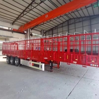 Sostener 5,8 toneladas de formato de rejilla de 3 ejes Semi remolque con remolque de tablero de cerca personalizable