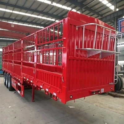 Sostener 5,8 toneladas de formato de rejilla de 3 ejes Semi remolque con remolque de tablero de cerca personalizable