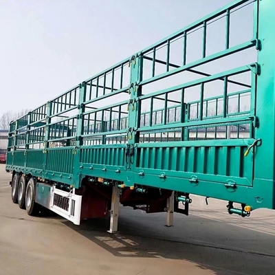 40 t 60 t 3 ejes cerca lateral de alto nivel ganado vivo transporte de ganado cerca de montaje semirremolque