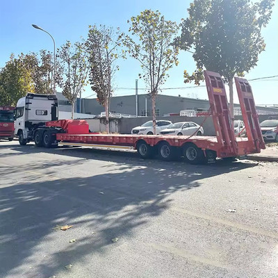 Pierna de aterrizaje manual 5 Ejes 80 toneladas Remolque de carga baja para transportar excavadora grúa