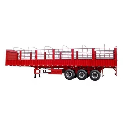 Acero 3 Ejes 4 Ejes Pared lateral de cerco Semi-remolque con sistema de frenado antibloqueo ABS
