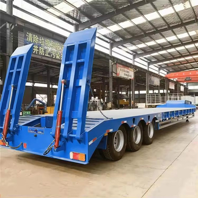 Piso plano de 160 toneladas 8 ejes Tipo de neumático de viga Semirremolque para transporte de puentes