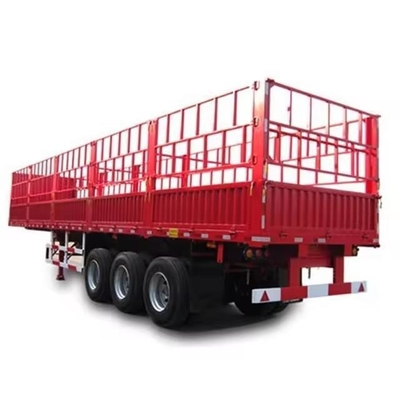 Transporte 3 semirremolque de eje plano con diseño de piso plano bajo y cerca personalizable