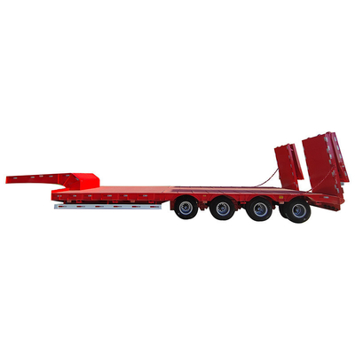 Transporte de equipos pesados Semi-remolque de cama baja con banda de rodadura de 1820 mm
