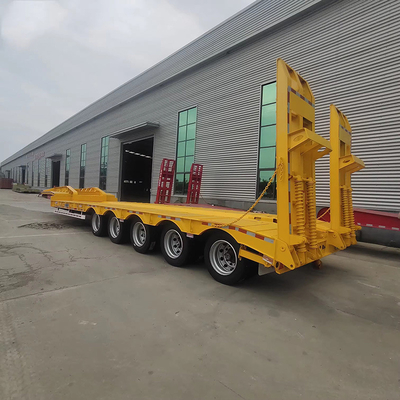 Contenedor de transporte de cama plana de 20 pies 40 pies Remolque de cama plana con 10 neumáticos y 2.3 ejes