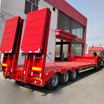 Contenedor de transporte de cama plana de 20 pies 40 pies Remolque de cama plana con 10 neumáticos y 2.3 ejes
