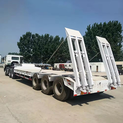 6 Ejes 15m 60FT de cama baja baja Lowboy Semi-remolque con 13t Eje para la entrega