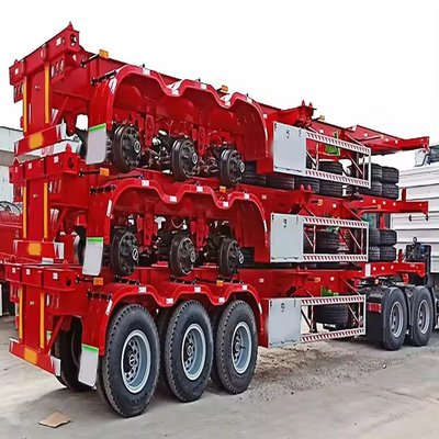 6 Ejes 15m 60FT de cama baja baja Lowboy Semi-remolque con 13t Eje para la entrega