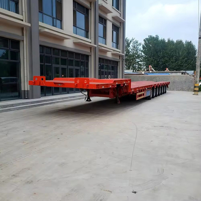 6 Ejes 15m 60FT de cama baja baja Lowboy Semi-remolque con 13t Eje para la entrega